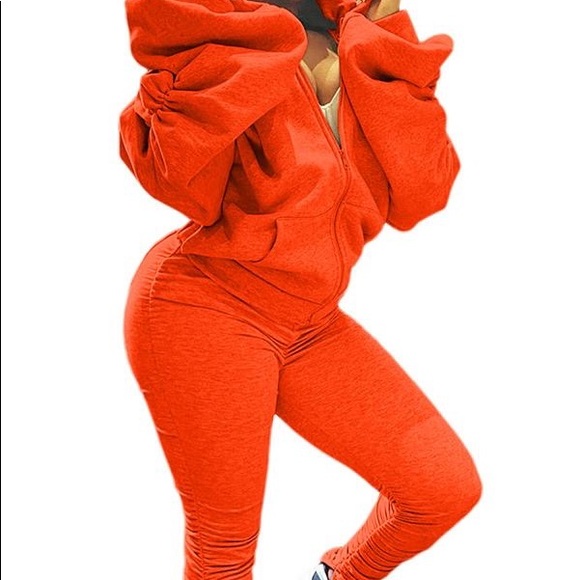 Stylish 2pc Orange Outfit - Picture 2 of 8